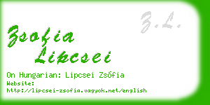 zsofia lipcsei business card